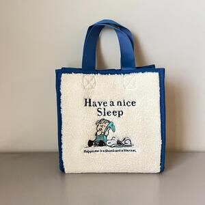 Cubic x Peabuts Characters Snoopy Fluffy Tote NEW